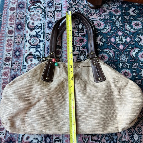 Fossil Burlap Tan Cream Purse handbag - Picture 4 of 12